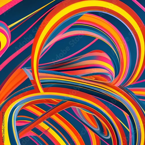 An optical illusion design with overlapping circles in shades of pink and orange4, Generative AI