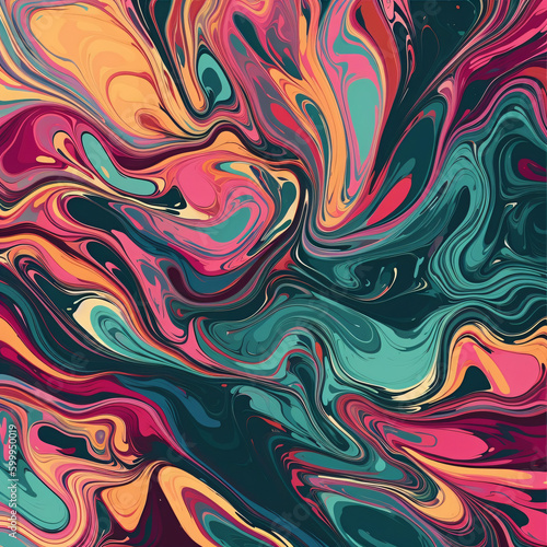 A colorful abstract swirling painting with lots of different colors Generative Ai