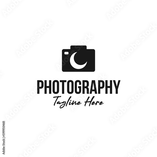 Creative moon photography logo design illustration idea
