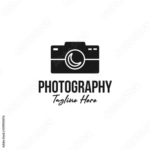 Creative moon photography logo design illustration idea