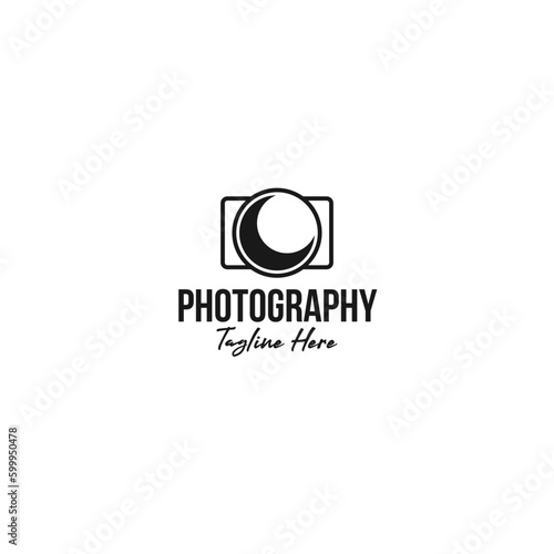 Creative moon photography logo design illustration idea