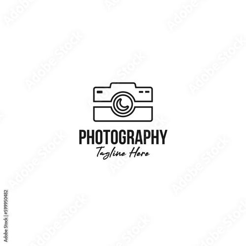 Creative moon photography logo design illustration idea