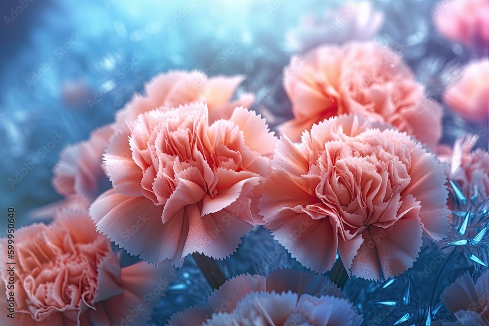 Carnations floral background. Generative AI