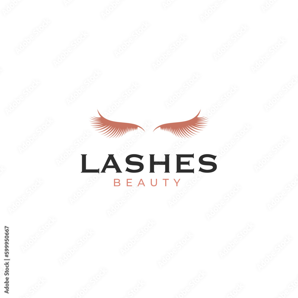 Creative eye lashes logo design illustration idea