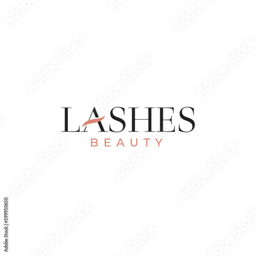 Creative eye lashes logo design illustration idea