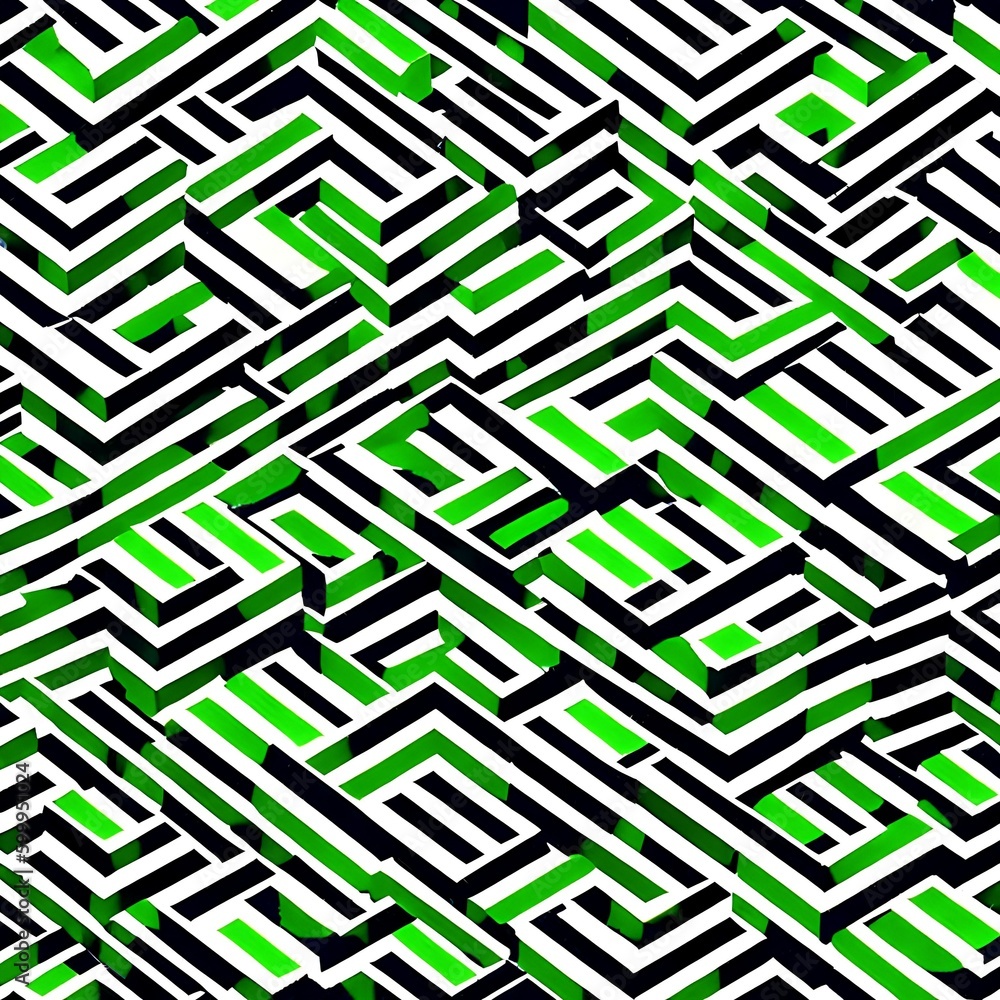 An optical illusion design with overlapping squares in shades of green and blue5, Generative AI An optical illusion design with overlapping squares in shades of green and blue5, Generative AI