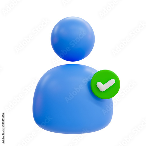 Fotografie 3d minimal identity verification success