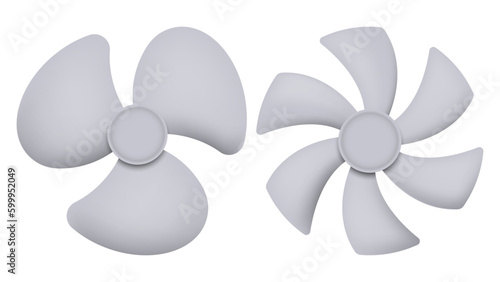 Propeller air, ventilator propeller, fan and blade, equipment propeller blower. Vector illustration.