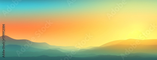 Sunset landscape background. Sunrise in the mountains Generative AI © oksa_studio