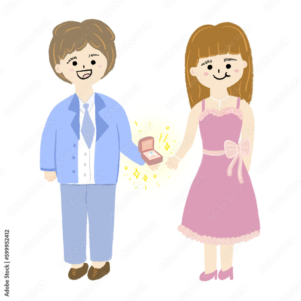 Romantic couple proposing