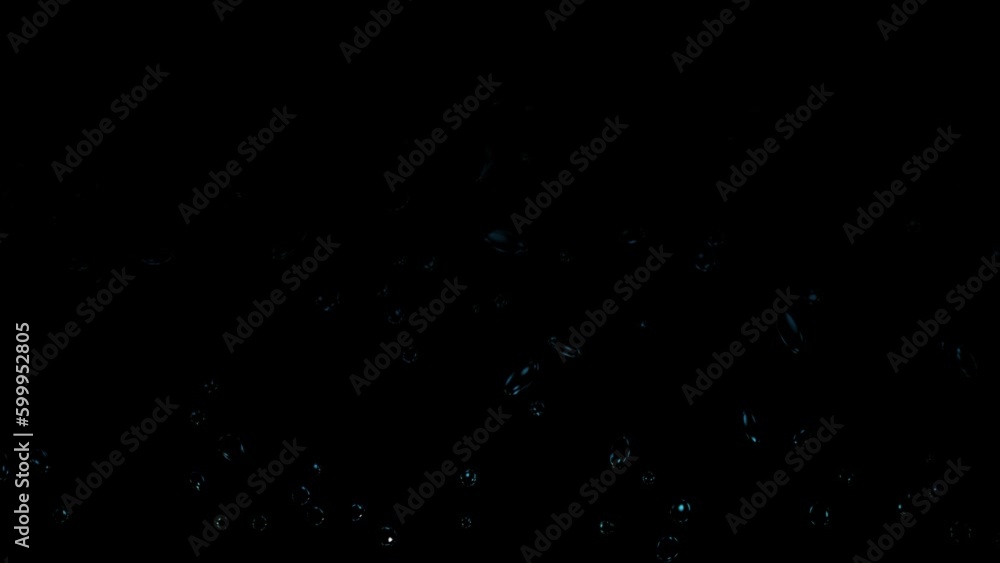 video clip dew drops in motion on black background