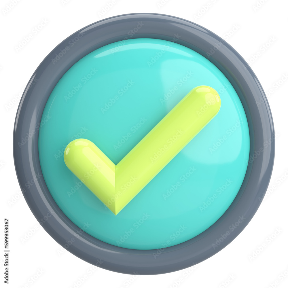 3D checkbox. Check mark. 3D illustration.