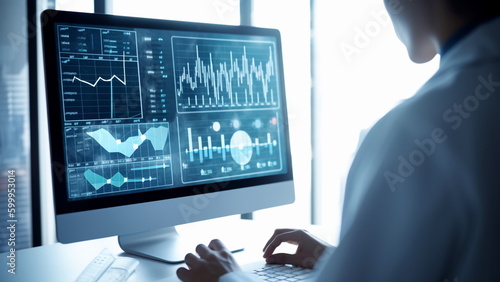 Wallpaper Mural Health and doctor analysis. Against the background research statistics with Generative AI. Torontodigital.ca