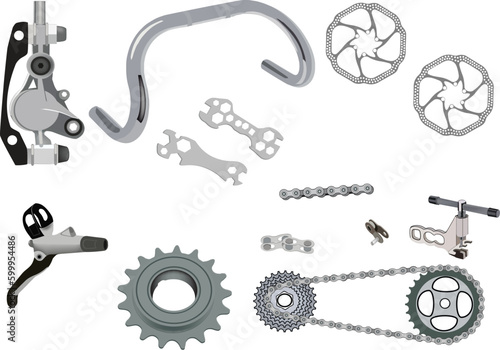 equipment and spare parts for touring and sports bicycles-