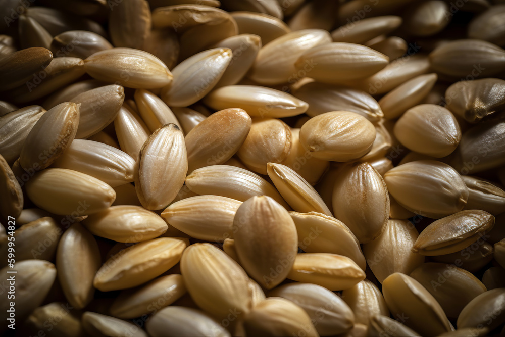 Raw Dry Organic Sunflower Seed Kernels, Generative AI Raw Dry Organic Sunflower Seed Kernels, Generative AI