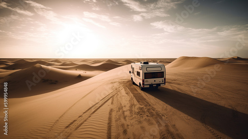 Truck in the desert - Generative ai © Nld