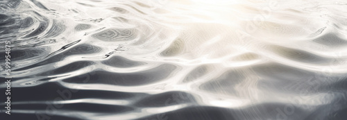 Tranquil Grey Water Surface with Sunlight Sparkles and Gentle Wave Interplay - Generative ai