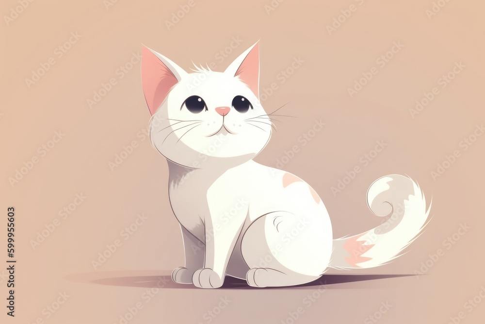 Cute Cartoon Cat. Generative AI Cute Cartoon Cat. Generative AI