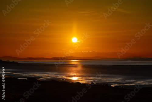 sunset on the sea in England Solway Coast