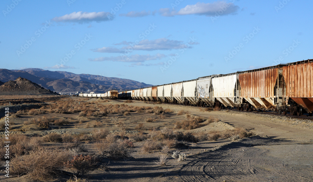 Freight Train in Mojave Desert
