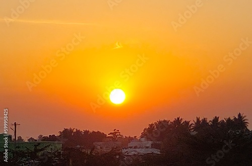 sunset    sky    chennai city evening time sunset © Gokul