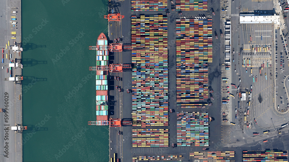 trade, ships and containers port of New York and New Jersey, looking