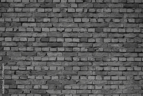 Old brick wall in black and white