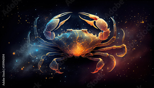 Cancer, zodiac constellation, astrology. AI generated, astronomy