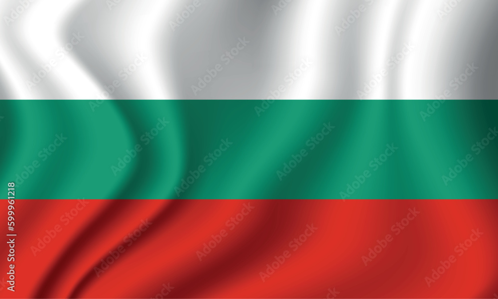 Flag of Bulgaria. Bulgarian national symbol in official colors. Template icon. Abstract vector background