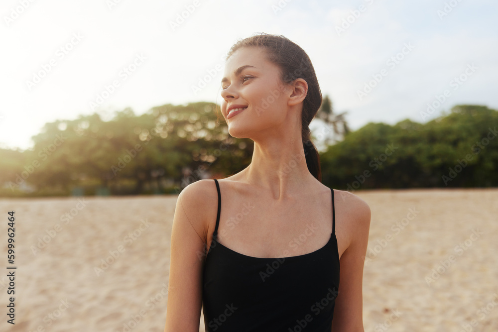 woman ocean smile summer sunset beach lifestyle vacation sand dress sea woman ocean smile summer sunset beach lifestyle vacation sand dress sea