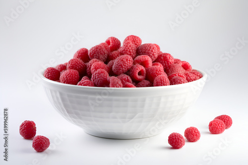 Raspberries in a bowl, Generative AI