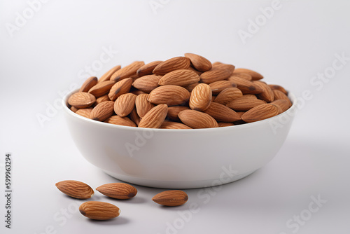 Bowl full of almonds, Generative AI