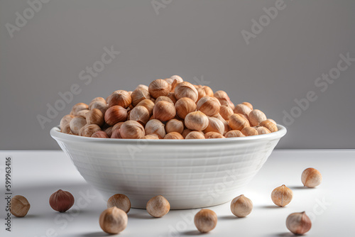 Bowl full of hazelnuta, Generative AI