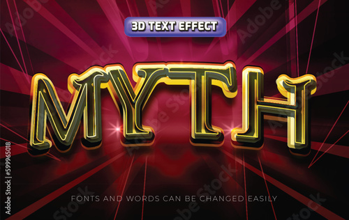 Myth 3d ancient editable text effect style
