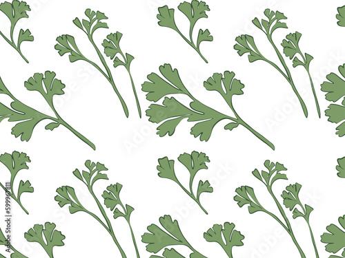 fresh greens  pick for food  pattern seamless  vector illustration