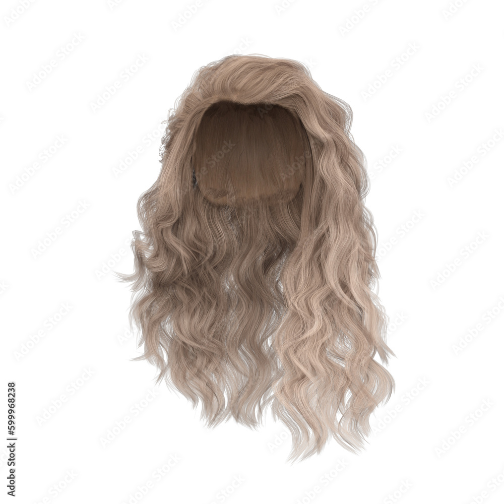 3d rendering wavy blond hair isolated 3d rendering wavy blond hair isolated