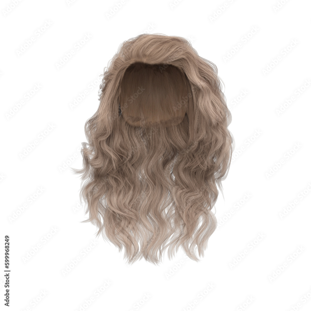 3d rendering wavy blond hair isolated 3d rendering wavy blond hair isolated