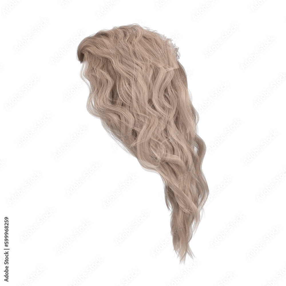 3d rendering wavy blond hair isolated 3d rendering wavy blond hair isolated