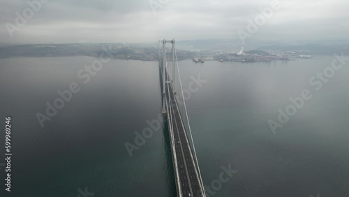 aerial suspension bridge photo