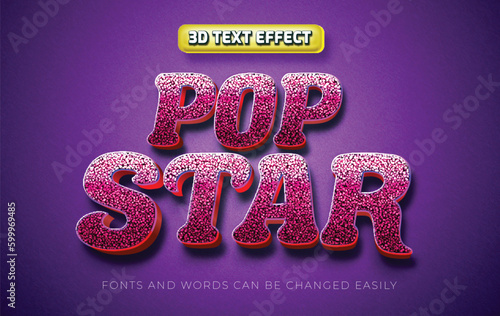 Pop star 3d editable text effect style
