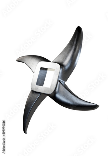 Meat grinder metal parts, 3D rendering, black and white, transparent, without background