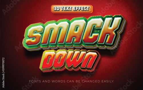 Smack down wrestler 3d editable text effect style
