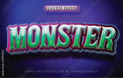 Monster 3d editable text effect style