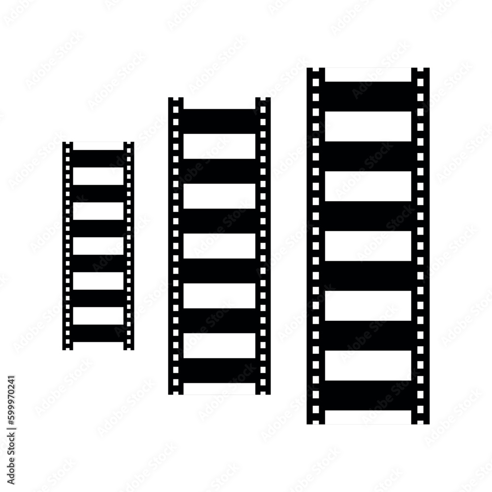 Film strip set vector image. Film Strip icon. Film tape vintage icon isolate