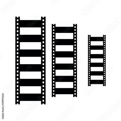 Movies film background with flim roll. 3d flim roll. film strip isolated on white	