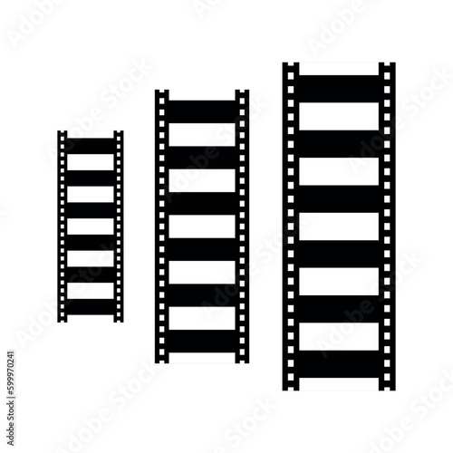 Film strip set vector image. Film Strip icon. Film tape vintage icon isolate
