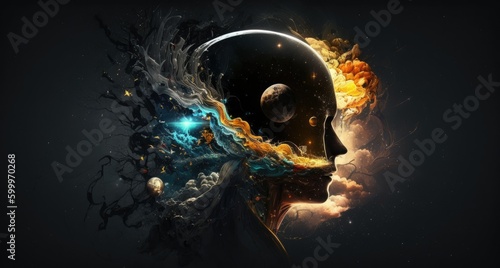 Mysterious big man in the middle of the galaxy Generative AI