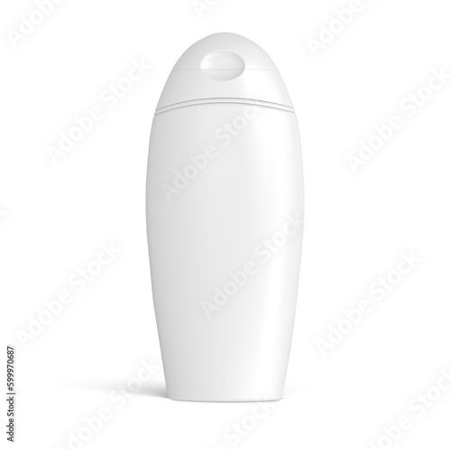Plastic Shampoo Bottle Isolated Blank 3D Rendering
