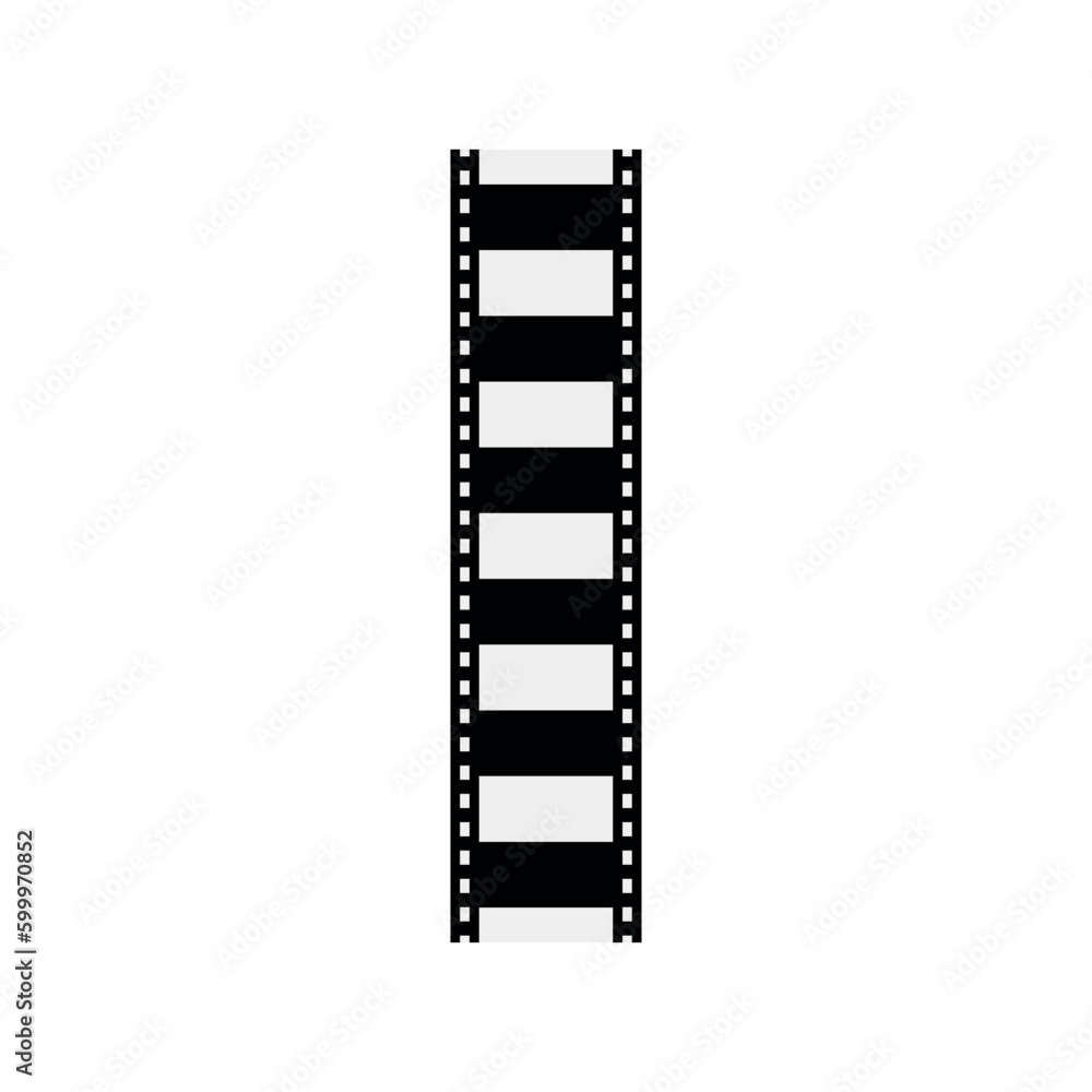 Film strip movie cinema icon graphic vector image. 3d film strip collection vector image. Vector realistic illustration of film strip on white background