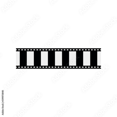 Realistic film strips collection. Old retro cinema movie strip. Vector illustration. Template film roll